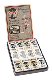 RAY-O-LITE POCKET LIGHTER STORE DISPLAY W/ 12 ORIGINAL LIGHTERS