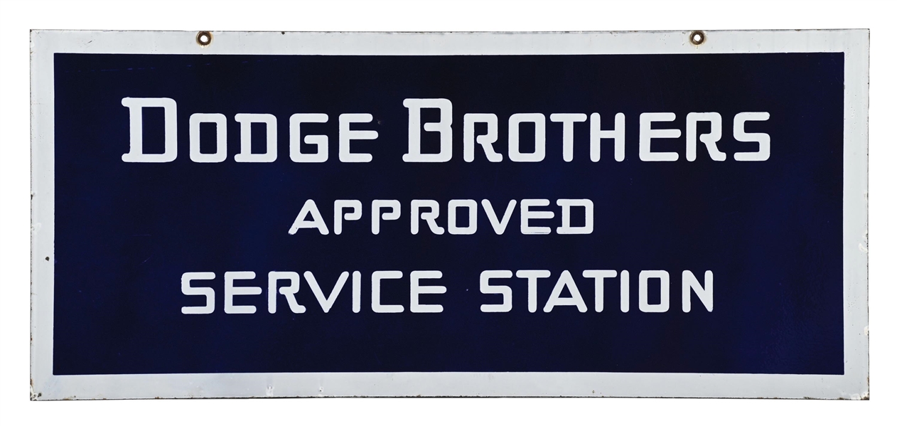 DODGE BROTHERS APPROVED SERVICE STATION PORCELAIN SIGN