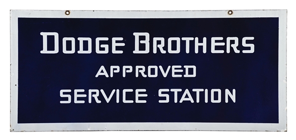 DODGE BROTHERS APPROVED SERVICE STATION PORCELAIN SIGN