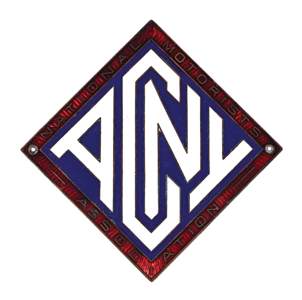 NATIONAL MOTORISTS ASSOCIATION N.O.S. CLOISONNÉ RADIATOR BADGE. 