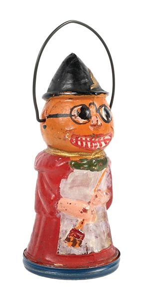 RED DRESS PUMPKIN HEADED WITCH CANDY CONTAINER