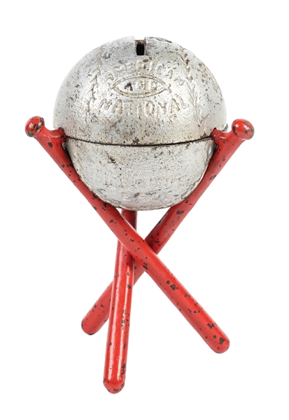 BASEBALL ON 3 CROSSED BATS STILL BANK