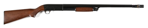 (C) SCARCE PRE-WAR ITHACA MODEL 37R SOLID RIB SLIDE ACTION SHOTGUN.