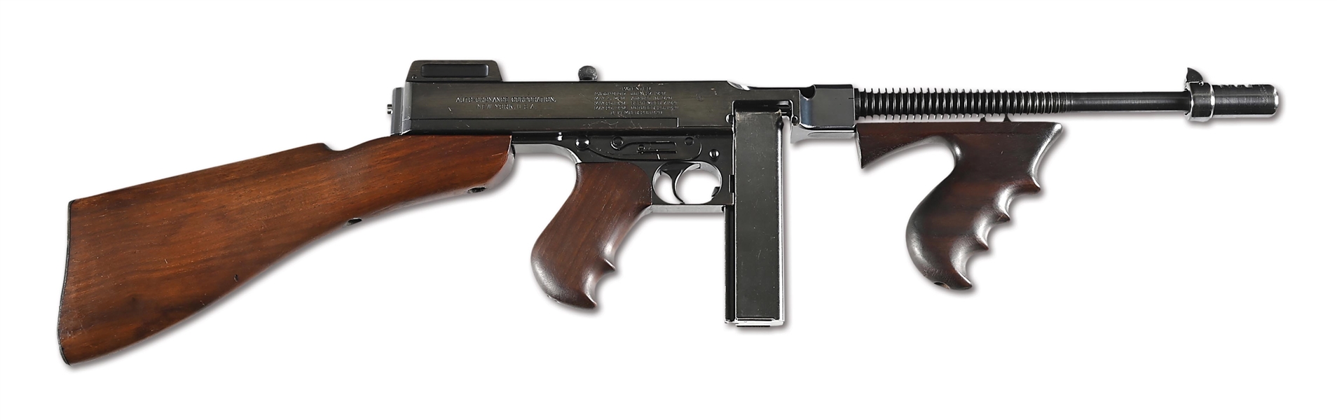 (N) OUTSTANDING COLT THOMPSON 1921/28 NAVY OVERSTAMP MACHINE GUN WITH “EAGLE” CASE, ACCESSORIES, AND PROVENANCE (CURIO & RELIC).
