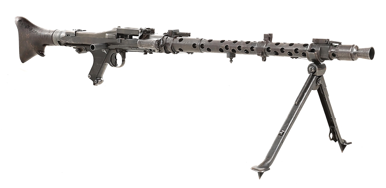 (N) RARE, MATCHING, GERMAN WWII MG-34 MACHINE GUN WITH MATCHING BOLT, BARREL, AND AMNESTY FORM (CURIO & RELIC).