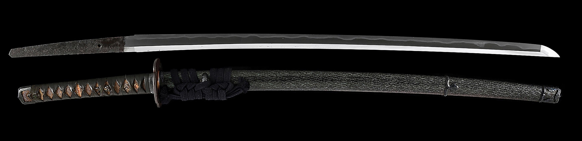 FIFTH GENERATION KINMICHI KATANA WITH MOUNTS AND PAPERS.