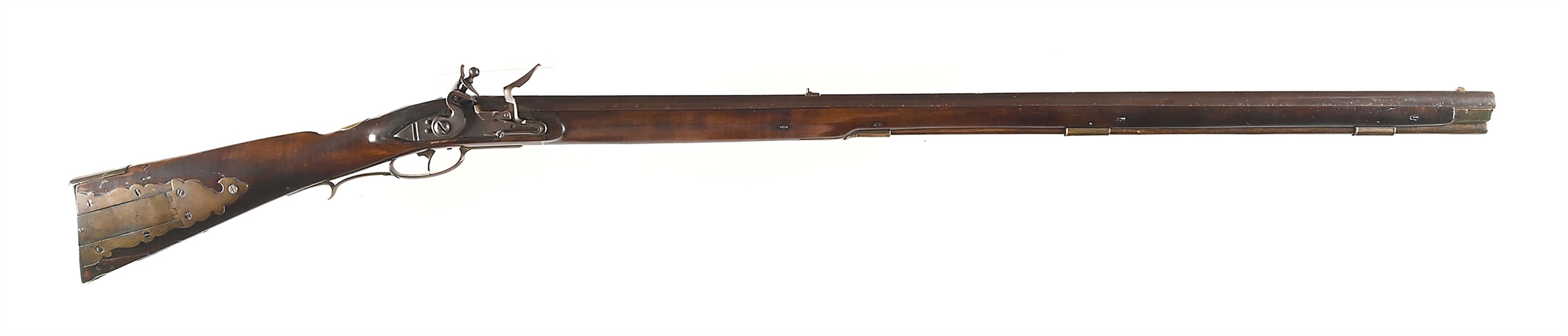 (A) POSSIBLY SOUTHERN FLINTLOCK KENTUCKY RIFLE.