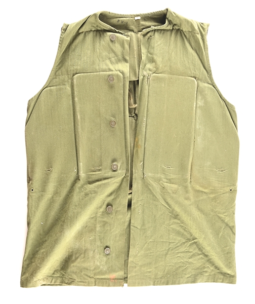 US WWII US MARINE CORPS EXPERIMENTAL HBT BODY ARMOR FLAK JACKET.