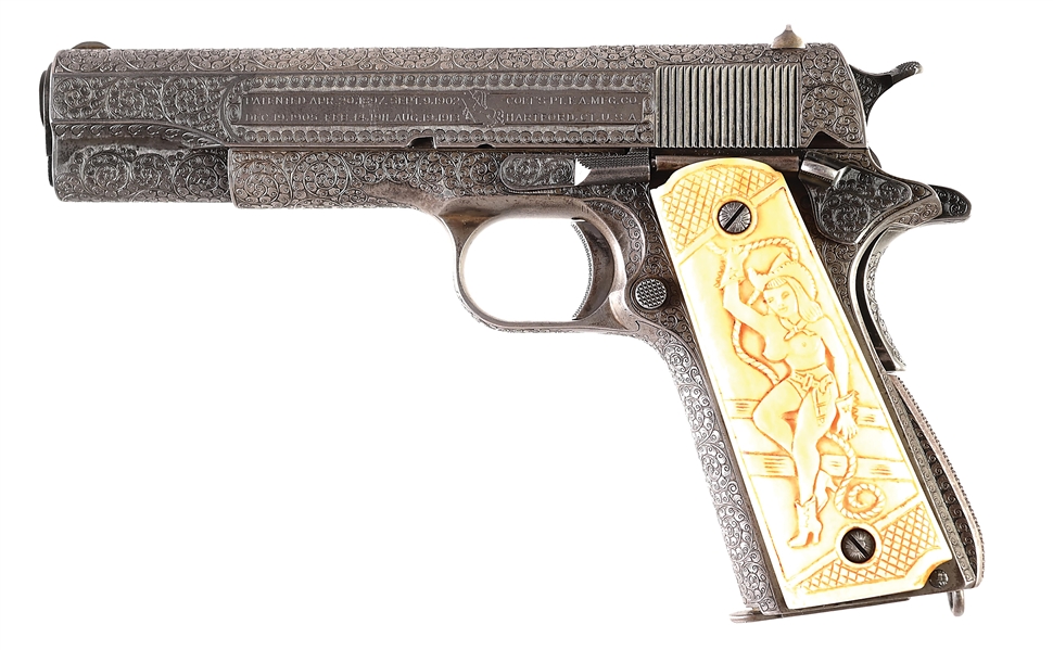 (C) ENGRAVED COLT 1911A1 .45 ACP SEMI-AUTOMATIC PISTOL.