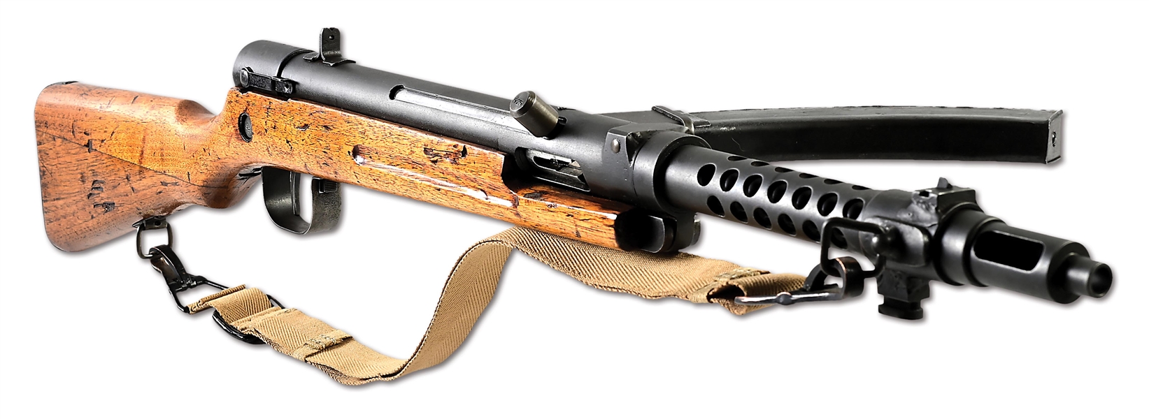(N) EXCEPTIONALLY DESIRABLE NAGOYA MANUFACTURED JAPANESE TYPE 100 MACHINE GUN WITH MATCHING MAGAZINE (CURIO & RELIC).