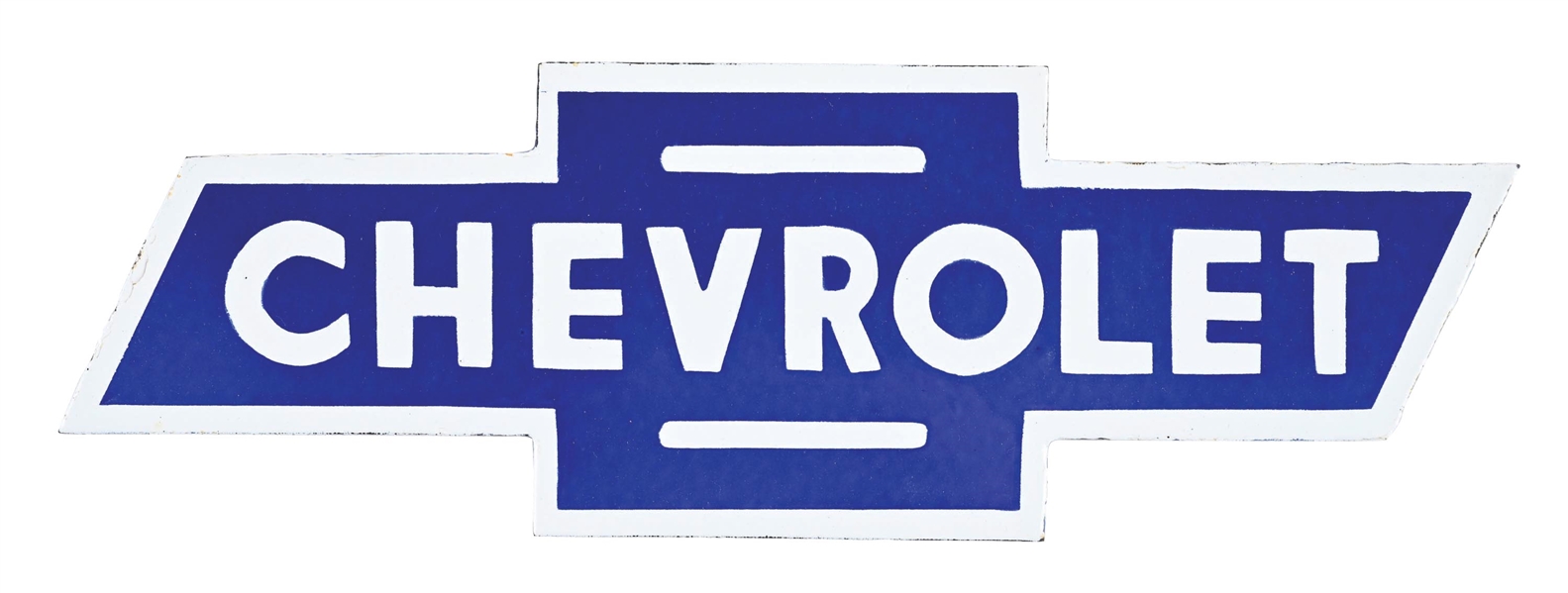 CHEVROLET AUTOMOBILES PORCELAIN BOW TIE ATTACHMENT SIGN