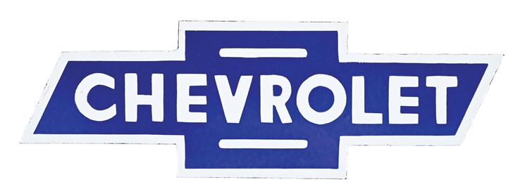 CHEVROLET AUTOMOBILES PORCELAIN BOW TIE ATTACHMENT SIGN