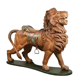 PHENOMENAL CARVED CAROUSEL LION ATTRIBUTED TO DENTZEL CAROUSEL COMPANY