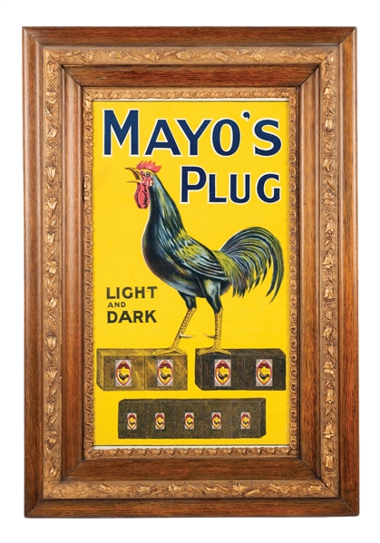 FRAMED CLOTH MAYOS PLUG TOBACCO BANNER