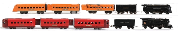 LOT OF 2: LIONEL 1689E AND 259E RED & ORANGE PASSENGER SETS 