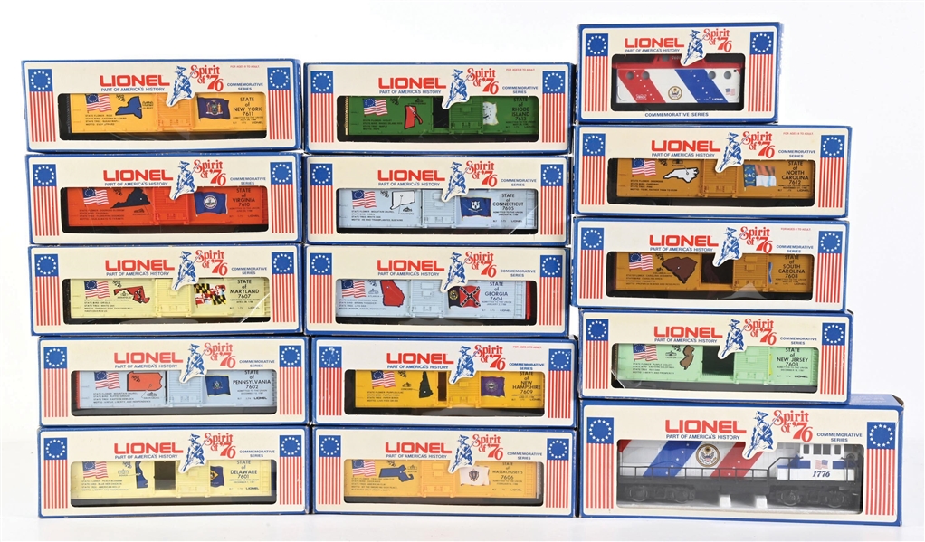 LOT OF 15: LIONEL O-GA. SPIRIT OF 76 SET