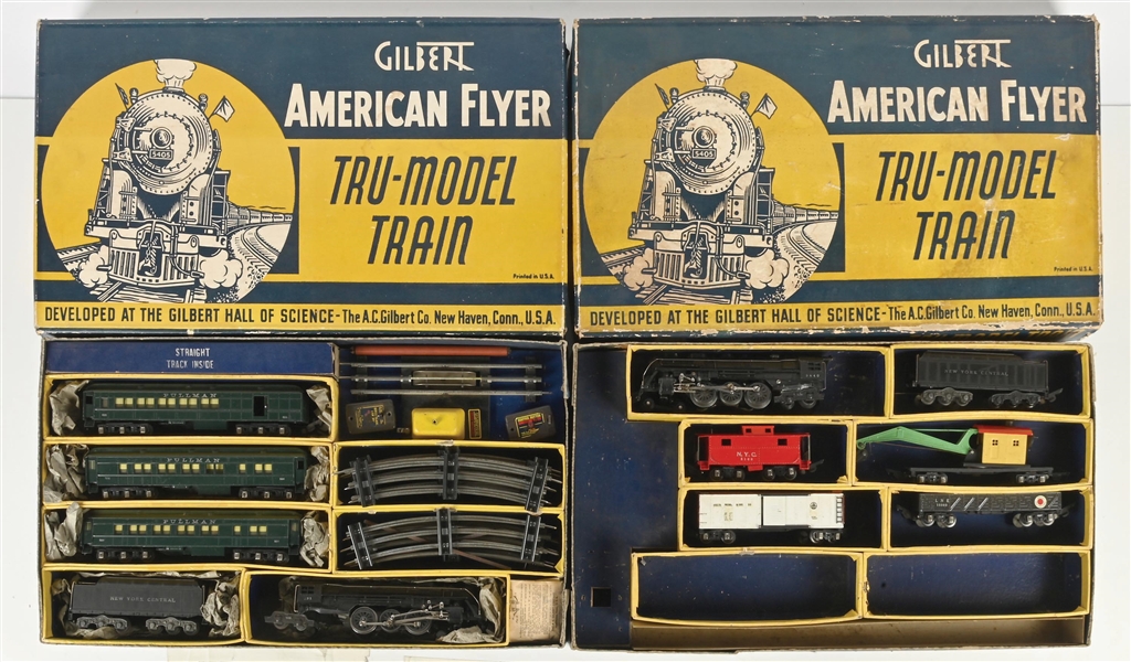 LOT OF 2: AMERICAN FLYER PRE-WAR O-GA. SETS IN BOXES