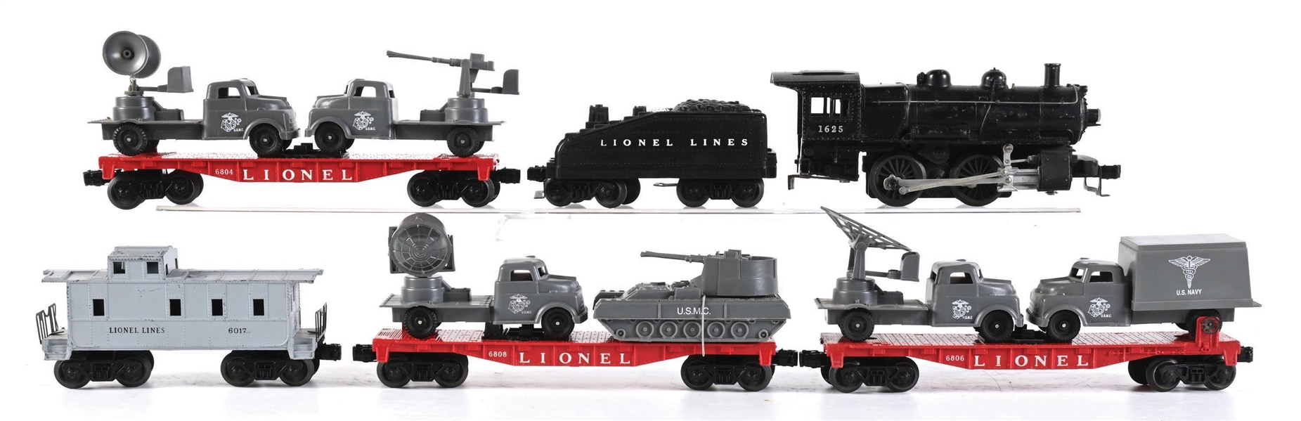 LOT OF 6: 1958 LIONEL LINES NO. 1596 TRAIN SET