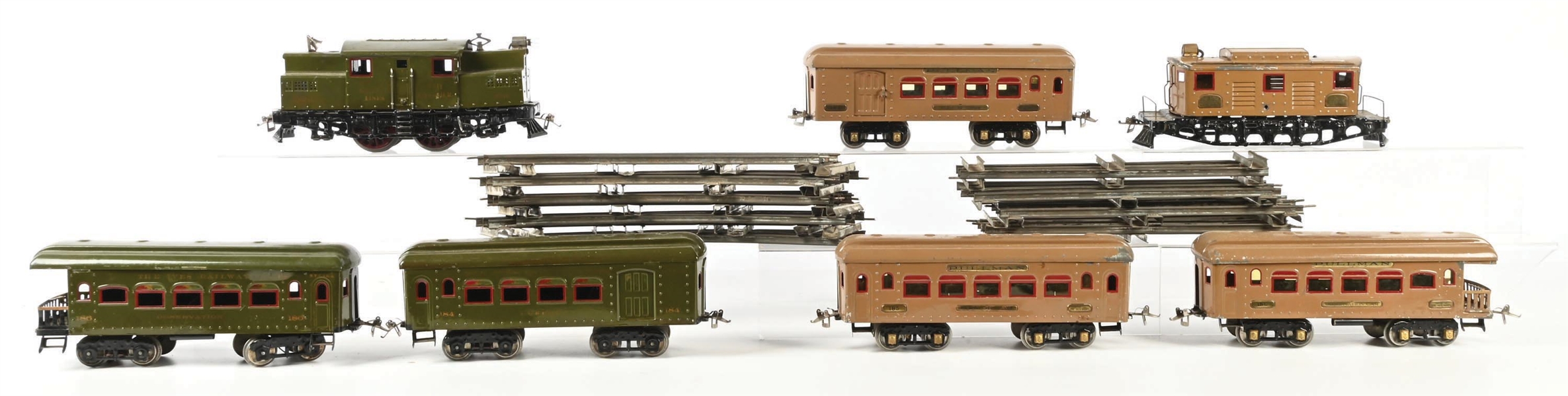 LOT OF 2: PRE-WAR IVES STANDARD GA. TINPLATE PASSENGER SETS