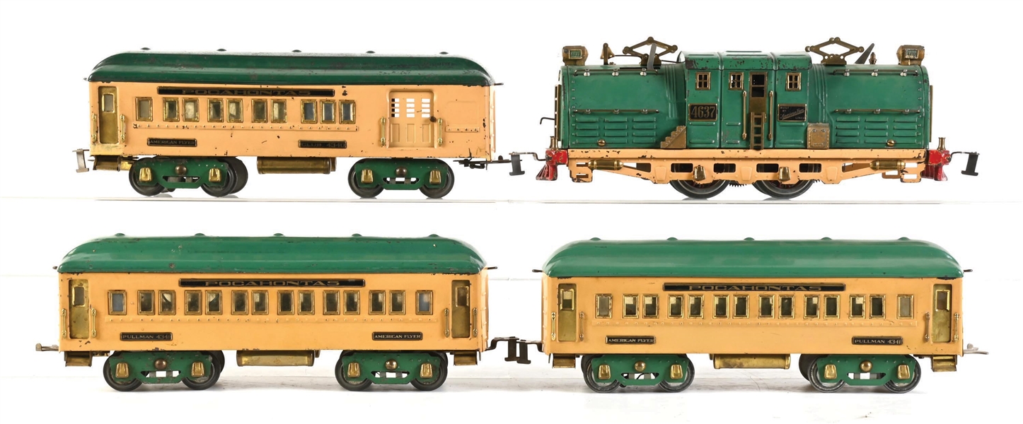 PRE-WAR AMERICAN FLYER STANDARD GA. POCAHONTAS PASSENGER SET