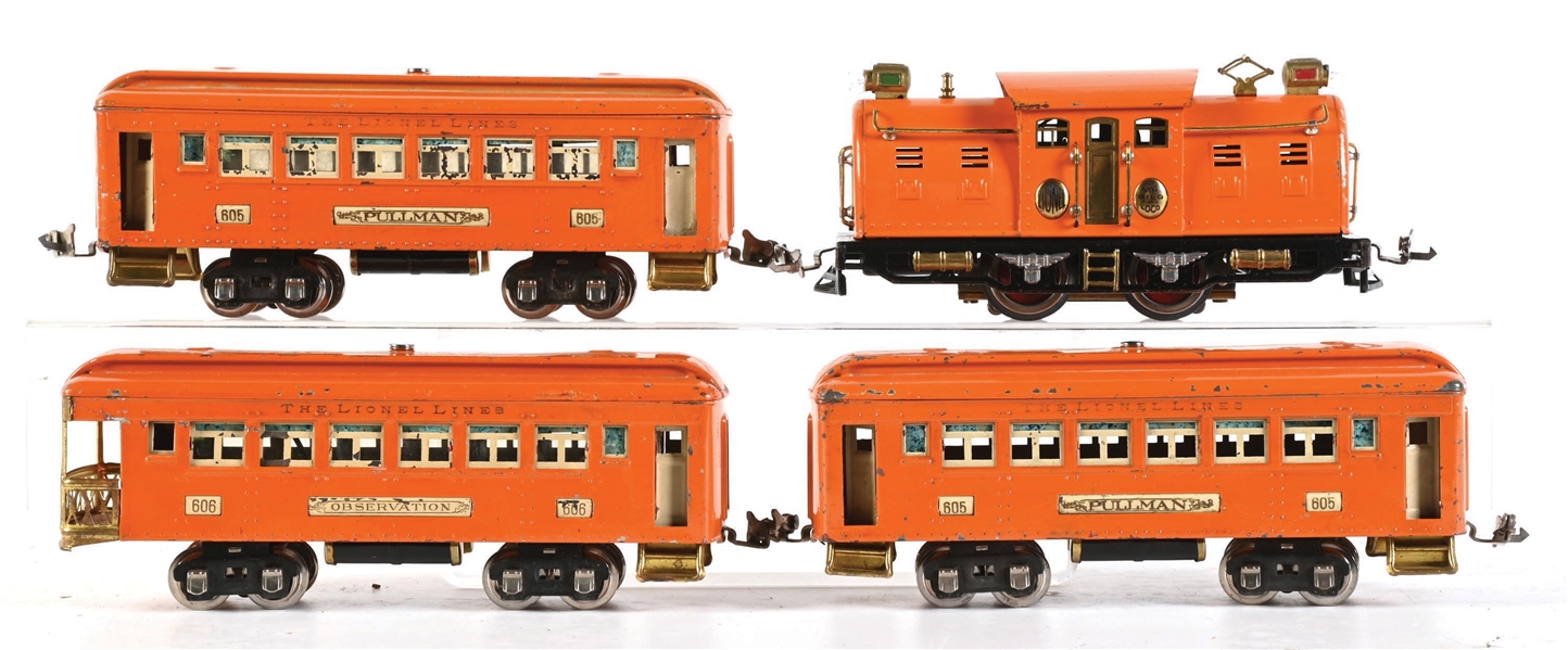PRE-WAR LIONEL O-GA. TINPLATE NO. 4 BILD-A-LOCO PASSENGER SET