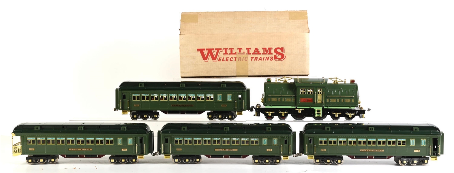 WILLIAMS STANDARD GA. NO. 381E ELECTRIC LOCOMOTIVE 4-CAR PASSENGER STATE SET