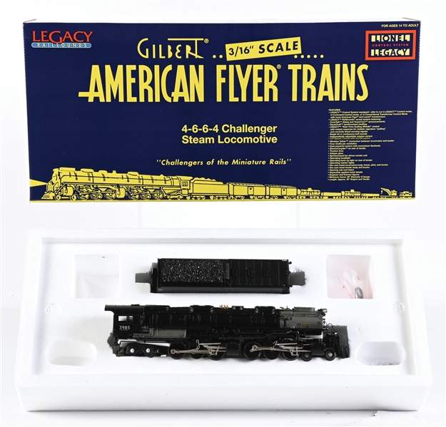 AMERICAN FLYER S-GA. 6-48082 UNION PACIFIC 4-6-6-4 CHALLENGER NO. 3985 STEAM LOCOMOTIVE AND TENDER