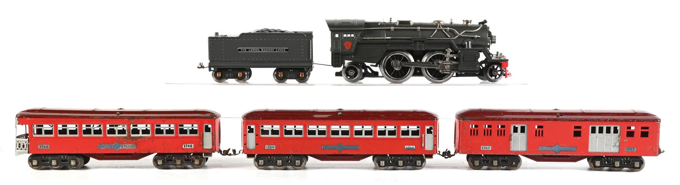 LIONEL STANDARD GA. NO. 385E STEAM PASSENGER SET