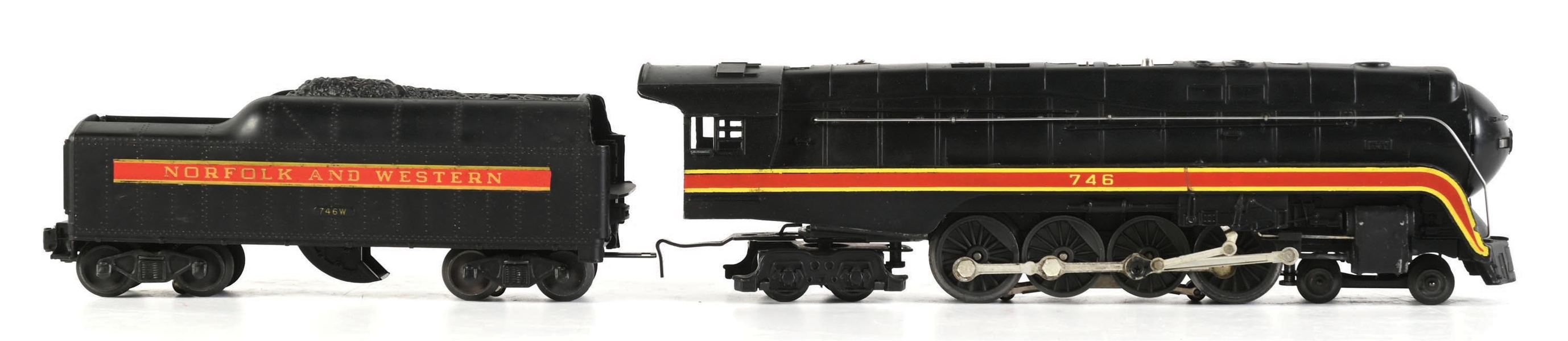 LIONEL POSTWAR O. GAUGE NO 746 NORFOLK AND WESTERN STEAM LOCOMOTIVE