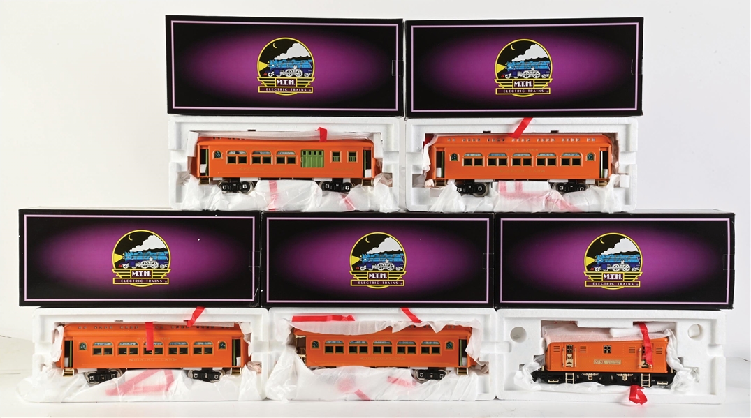 MTH STANDARD GA. NO. 9E ELECTRIC LOCOMOTIVE AND 4-CAR PASSENGER SET