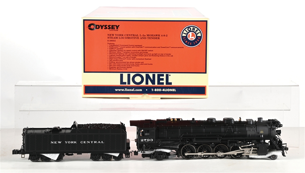 LIONEL O-GA. 6-38053 NEW YORK CENTRAL L-2A MOHAWK 4-8-2 STEAM LOCOMOTIVE AND TENDER