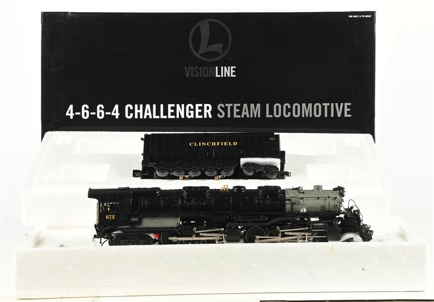 MODERN ERA LIONEL O-GA. NO. 6-11219 VISION LINE CLINCHFIELD 4-6-6-4 CHALLENGER STEAM LOCOMOTIVE & TENDER W/ ORIGINAL BOX