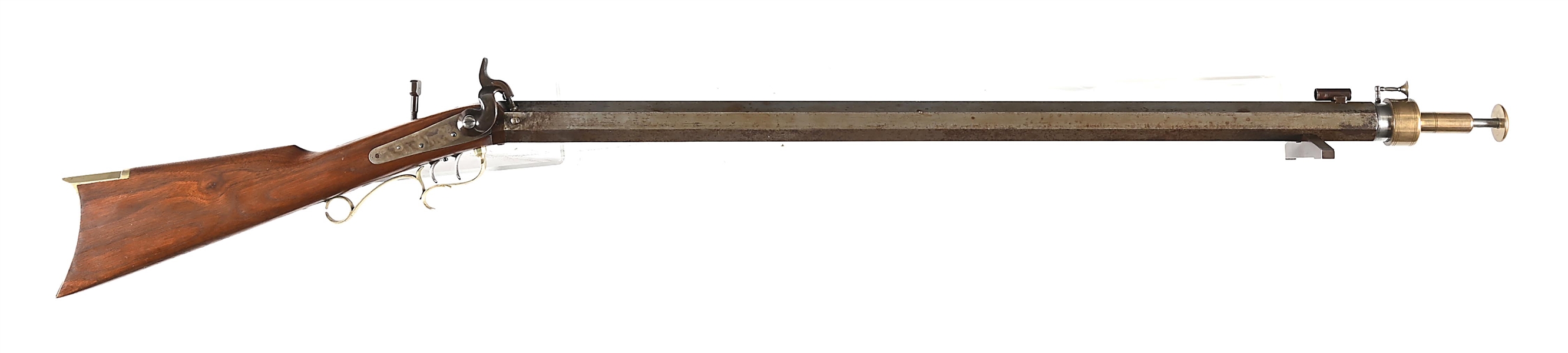 (A) MUZZY & COMPANY PERCUSSION HEAVY BARREL TARGET RIFLE WITH STARTER.