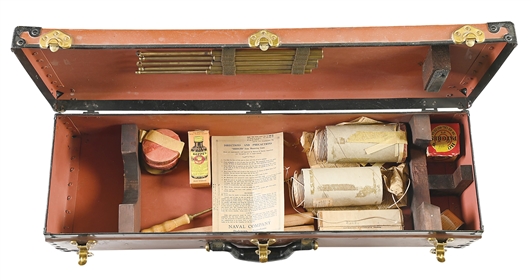 (C) FINE CASED BRIDGER NAVAL CO. WINCHESTER MODEL 37 LINE GUN.