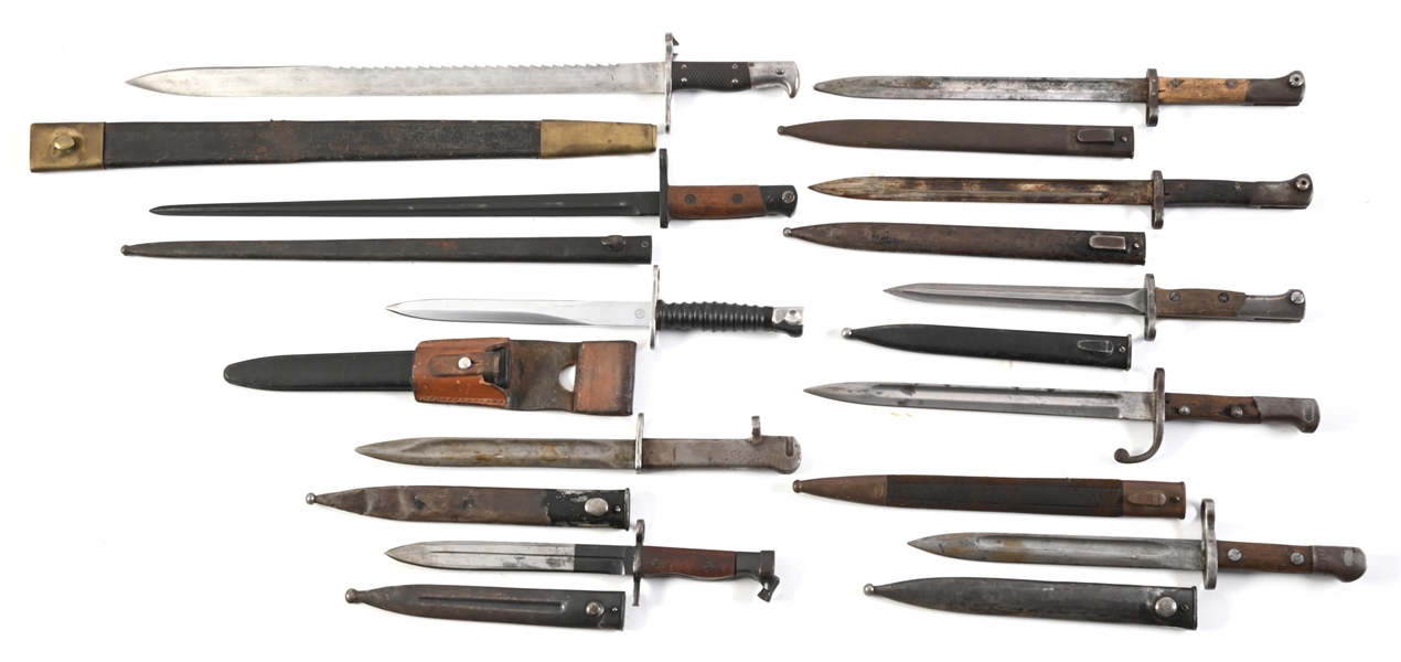 LOT OF 10: MISCELLANEOUS BAYONETS.