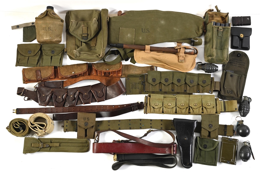 LARGE LOT OF FIELD GEAR. 