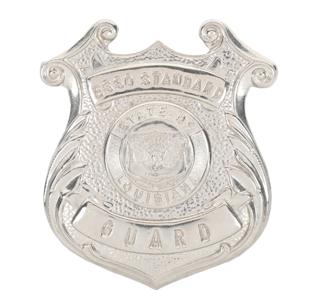 STANDARD OIL STATE OF LOUISIANA GUARD HAT BADGE