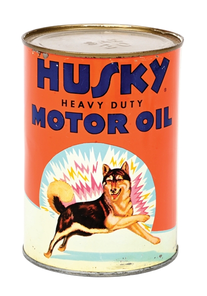 RARE HUSKY HEAVY DUTY MOTOR OIL QUART CAN