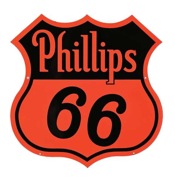 OUTSTANDING PHILLIPS 66 NOS PORCELAIN SHIELD SIGN
