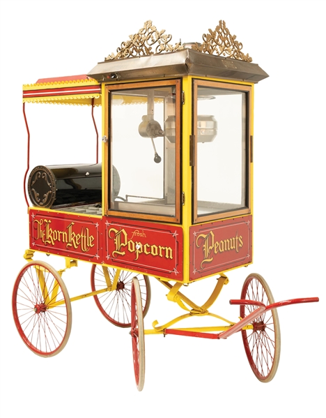 REPLICATED CRETORS POPCORN WAGON BY ANTIQUE POPCORN WAGONS, CHICAGO, IL, SERIAL NO. 104