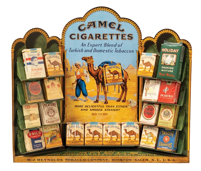 MID-CENTURY TIN CAMEL CIGARETTE DISPLAY
