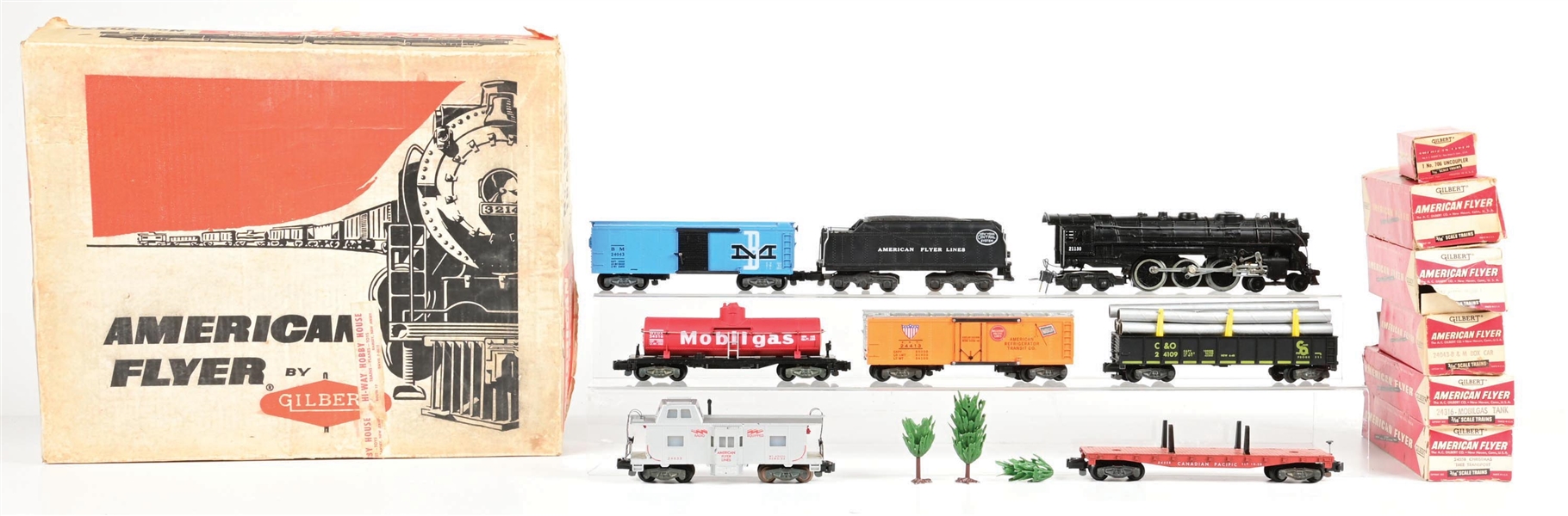 AMERICAN FLYER S-GA. NO. 20530 NIGHTHAWK STEAM FREIGHT SET 