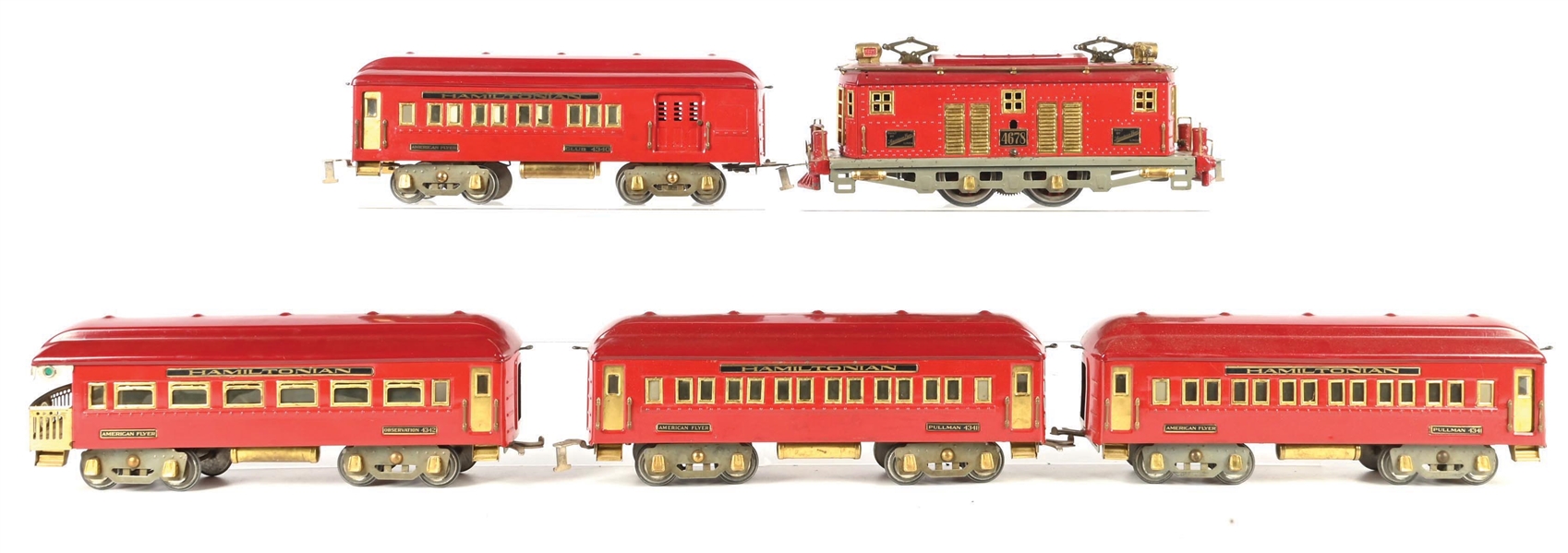 AMERICAN FLYER PRE-WAR STANDARD GA. NO. 4678 HAMILTONIAN PASSENGER SET