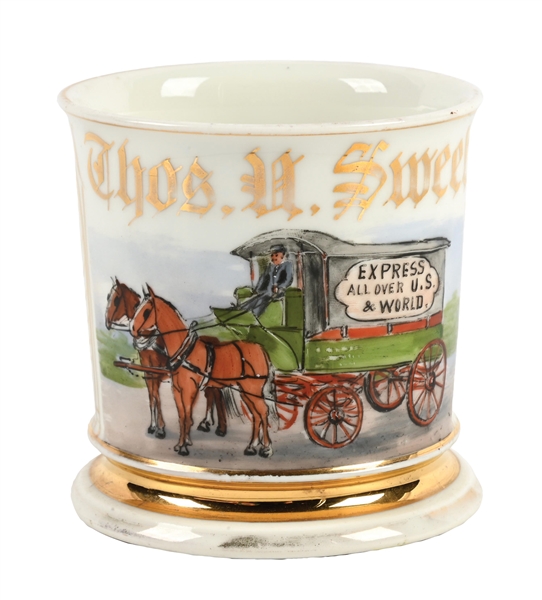HORSE-DRAWN DELIVERY WAGON DRIVERS SHAVING MUG