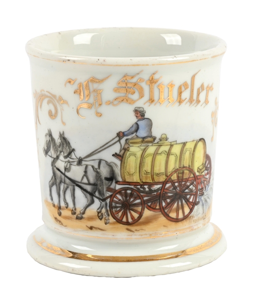 HORSE DRAWN WATER SPREADER SHAVING MUG