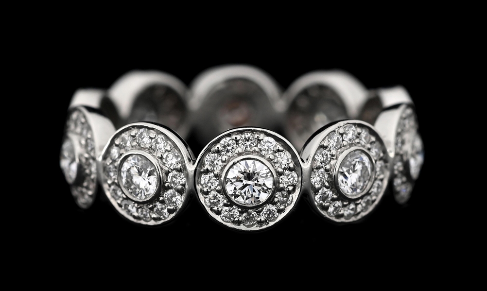 PLATINUM TIFFANY & CO DIAMOND ETERNITY BAND, 2CT TW