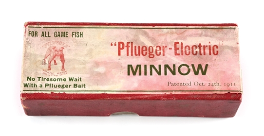 MAROON BOX FOR PFLUEGER ELECTRIC MINNOW