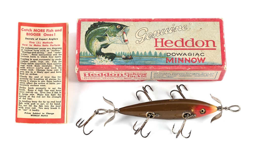 BOXED HEDDON 156 MINNOW GOLD, RED EYES