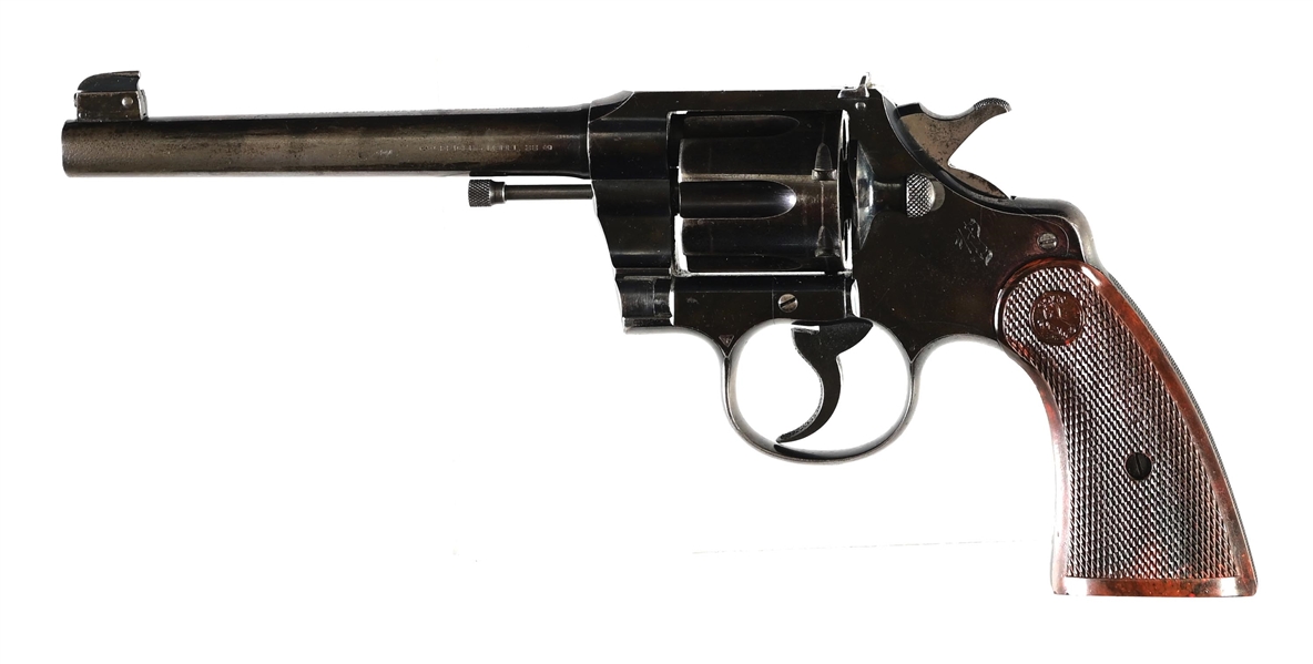 (C) COLT 2ND ISSUE OFFICERS MODEL FLAT TOP TARGET DOUBLE ACTION REVOLVER.
