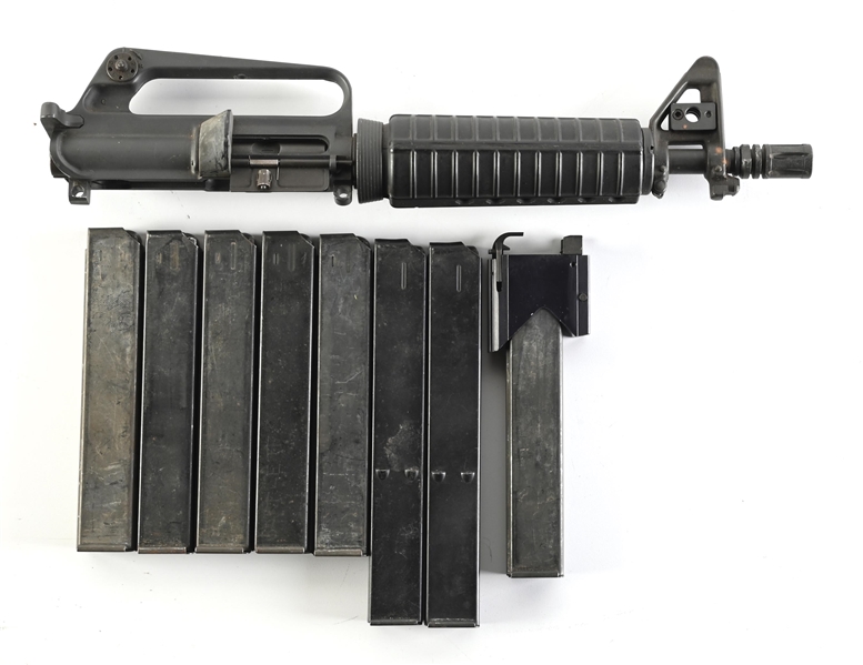 COLT 9MM SMG UPPER WITH MAGAZINES.